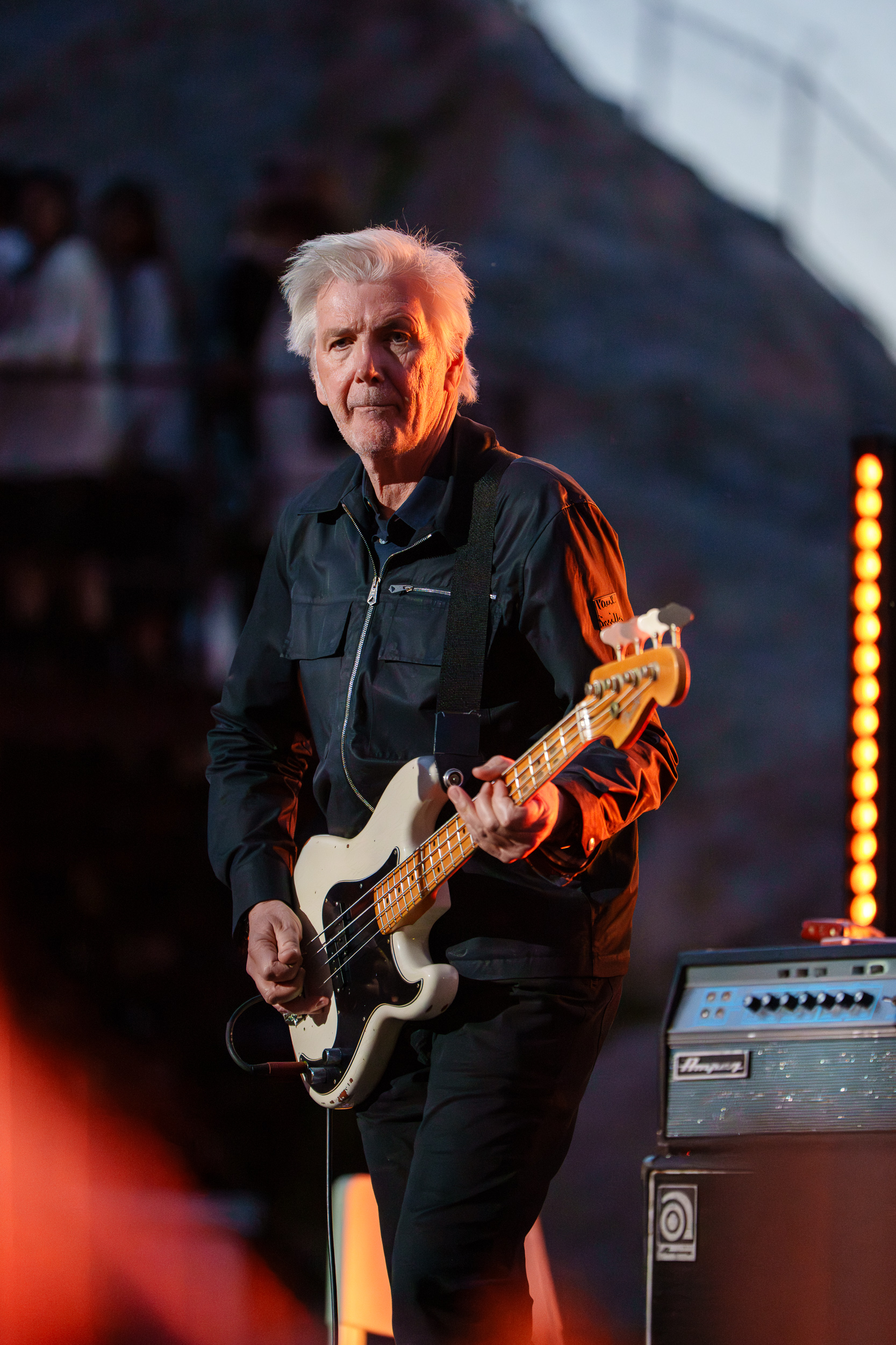 Tony Shanahan playing bass with the Patti Smith Quartet at Lycabettus Theater in Athens, 2026