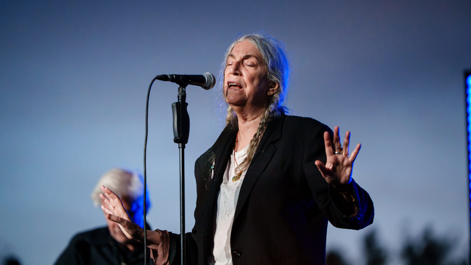 Patti Smith performing live with the Patti Smith Quartet at Lycabettus Theater in Athens, Greece, 2026