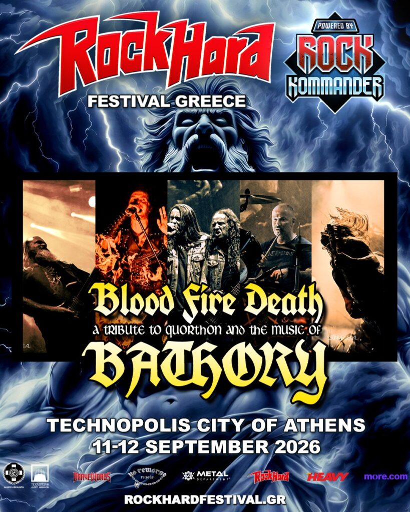 Blood Fire Death at Rock Hard Festival Greece 2026, a tribute to Quorthon and the music of Bathory