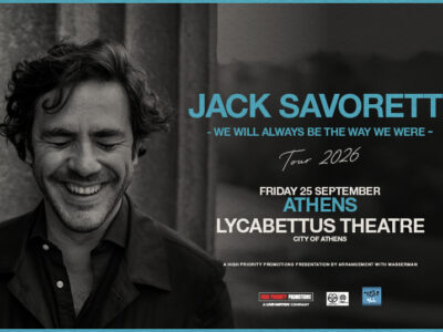 Jack Savoretti live in Athens at Lycabettus Theatre on September 25, 2026